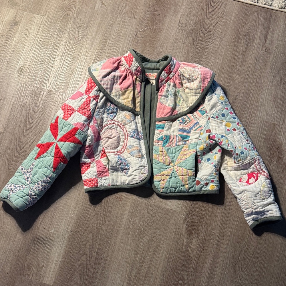 Beautiful Cropped HoneyBea Patchwork Quilted Jacket Canadian handmade